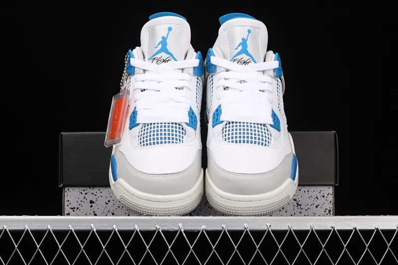 All categories Air Jordan Jordan series basketball shoes Air Jordan 4 pure original Air Jordan 4 Retro "Military Blue" AJ4 Joe 4 white blue 308497-105